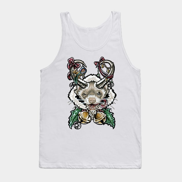 Krampus Ferret - Black Outlined Version Tank Top by Nat Ewert Art